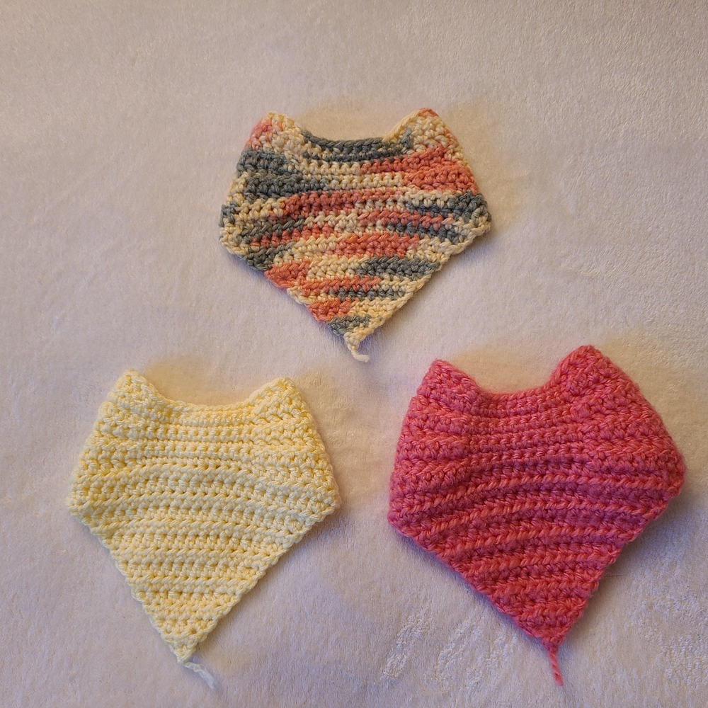 Hand Crocheted Angel Wing Bandana Style Baby Bibs by Jannm Creative